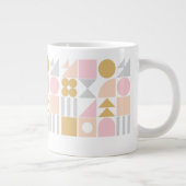 Rosa Geometrische Formen Monogram Name Custom Jumbo-Tasse (Rechts)
