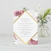 rosa geometrische Hochzeit Einladung (Stehend Vorderseite)