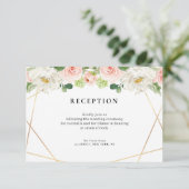 rosa geometrische Hochzeitskarte RSVP Karte (Stehend Vorderseite)