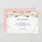 rosa geometrische Hochzeitskarte RSVP Karte (Vorne/Hinten)