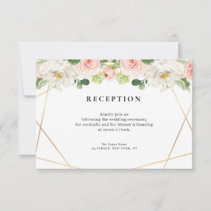 rosa geometrische Hochzeitskarte RSVP Karte