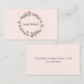 Rosa, geometrische Monogramm-Aufrufkarte Visitenkarte (Vorne/Hinten)