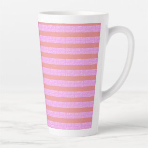 Rosa geometrische Streifen Latte-Mug Milchtasse