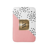 rosa geometrische und polkische Punkte Badematte (Vorderseite Vertikal)