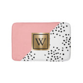 rosa geometrische und polkische Punkte Badematte (Vorderseite)