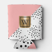 rosa geometrische und polkische Punkte Dosenkühler (Rückseite)