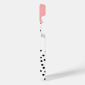 rosa geometrische und polkische Punkte iPhone Hülle (Linke Seite)