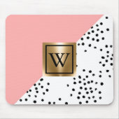 rosa geometrische und polkische Punkte Mousepad (Vorne)