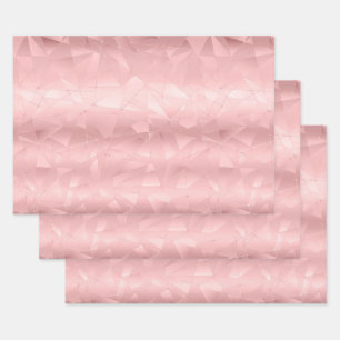 Rosa geometrisches Dreieck Glam Glanz trendy stilv Geschenkpapier Set