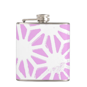 rosa geometrisches Muster Flachmann