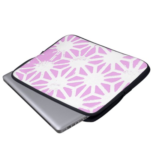 rosa geometrisches Muster Laptopschutzhülle (Vorne Knopf)