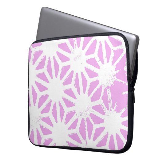 rosa geometrisches Muster Laptopschutzhülle (Vorderseite Links)