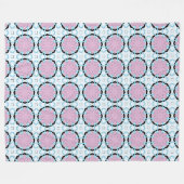Rosa geometrisches Muster mit Kreis Fleecedecke (Vorderseite (Horizontal))
