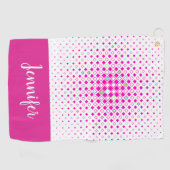 Rosa geometrisches Muster-personalisiertes Golfhandtuch (Horizontal)