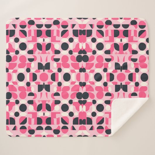 rosa geometrisches Muster Sherpadecke (Vorderseite (Horizontal))