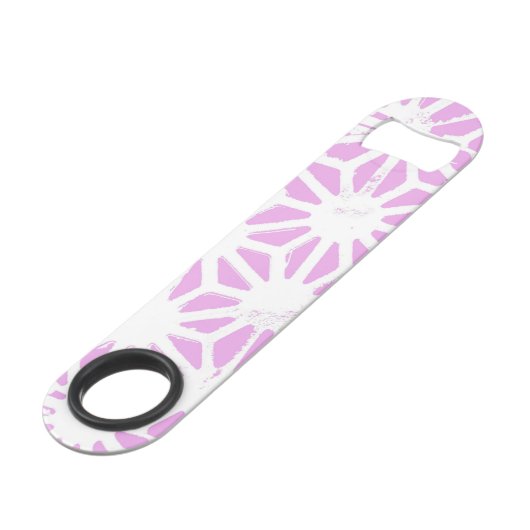 rosa geometrisches Muster Speed Flaschenöffner (Vorderseite Schrägansicht)