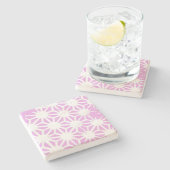 rosa geometrisches Muster Steinuntersetzer (Seitenansicht)