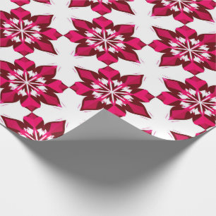 ❄ Rosa geometrisches Schneefall-Winter-Kachel ❄ Geschenkpapier
