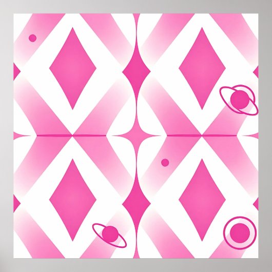 Rosa geometrisches Weltraummuster Poster (Vorne)