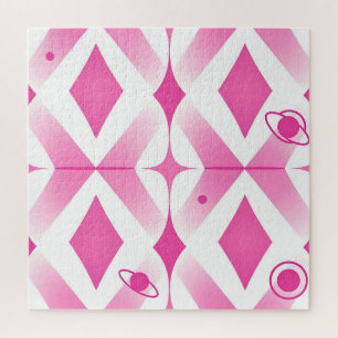 Rosa geometrisches Weltraummuster Puzzle