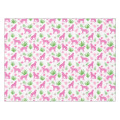 Rosa Gepard-Blumen / Schickes Tier Weiß Tischdecke (Vorderseite (Horizontal))