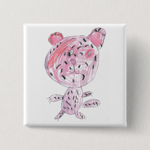 Rosa Gepard Button