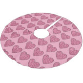 Rosa Gepard-Druck-Herzen Polyester Weihnachtsbaumdecke (Schrägansicht)