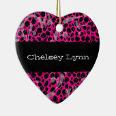 Rosa Gepard-Druck-Weihnachtsverzierung Keramikornament (Rechts)
