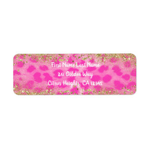 Rosa Gepard Leopardenprint Gold Glitter Trendy