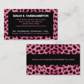 Rosa Gepard-Tierdruck-Visitenkarte Visitenkarte (Vorne/Hinten)