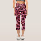 rosa Gepardenprint Capri Leggings (Rückseite)