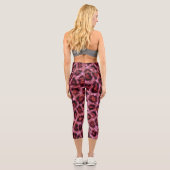 rosa Gepardenprint Capri Leggings (Rückseite)