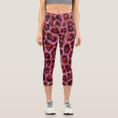 rosa Gepardenprint Capri Leggings (Vorderseite)