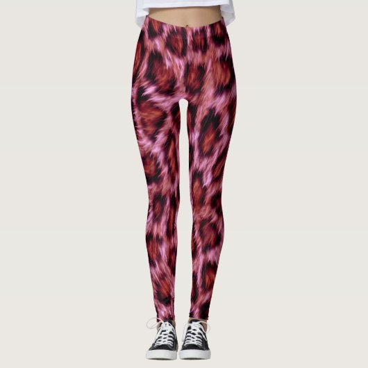 rosa Gepardenprint Leggings (Vorderseite)