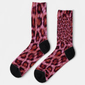 rosa Gepardenprint Socken (Linkes Detail)