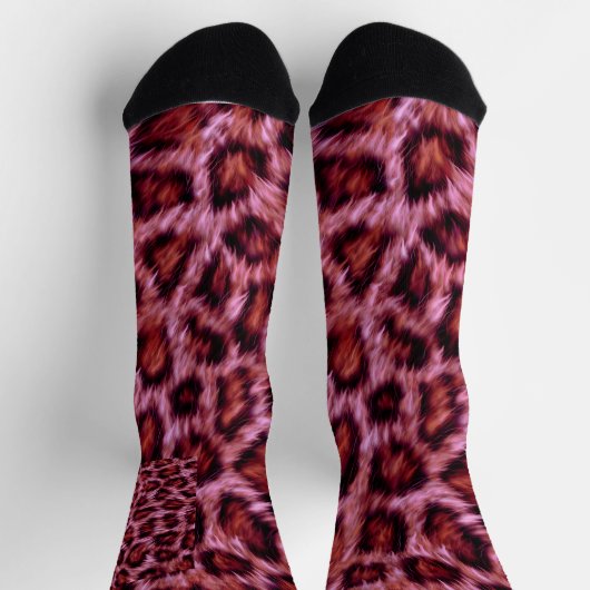 rosa Gepardenprint Socken (Oben)