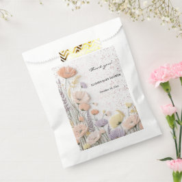 Rosa gepresste Wildblume Babydusche Geschenktütchen