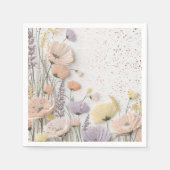 Rosa gepresste Wildblume Babydusche Serviette (Vorderseite)