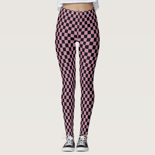 rosa geprüft leggings (Vorderseite)