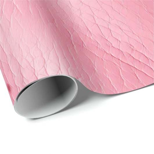 Rosa Gepunktet rosa Lederaussehen Geschenkpapier (Rolleneckpunkt)