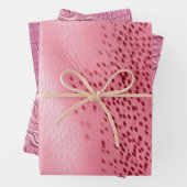 Rosa Gepunktet rosa Lederaussehen Geschenkpapier Set (Beispiel)