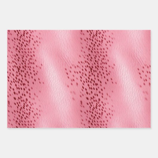 Rosa Gepunktet rosa Lederaussehen Geschenkpapier Set (Vorderseite)