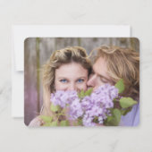 Rosa gepunktete Blume und Niedlich küssende Vögel Dankeskarte (Rückseite)