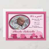 Rosa gepunkteter Spaß Geburtsankündigungen Ankündigung (Vorne/Hinten)