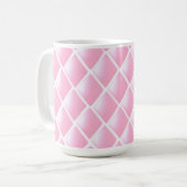 Rosa gequiltes Diamantmuster Kaffeetasse (Vorderseite Links)