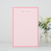 Rosa Gerahmte Initialmonogramm Briefpapier (Stehend Vorderseite)
