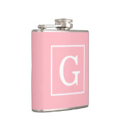 Rosa Gerahmte Initialmonogramm Flachmann (Rechts)