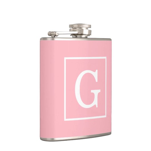 Rosa Gerahmte Initialmonogramm Flachmann (Rechts)