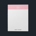 Rosa Gerahmte Initialmonogramm Notizblock<br><div class="desc">Rosa und Weiß Gerahmt Initial Monogram Ein stylischer, rosa Hintergrund mit einem weißen gerahmten Bereich für Ihr Monogramm, Ihren Namen oder andere Texte. Sie können auch den Schriftart ändern, die Größe und Farbe des Schriftartes ändern, den Text verschieben usw. Wenn Sie dieses Design in anderen Farben möchten, schreiben Sie uns...</div>