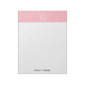 Rosa Gerahmte Initialmonogramm Notizblock (Rotiert)